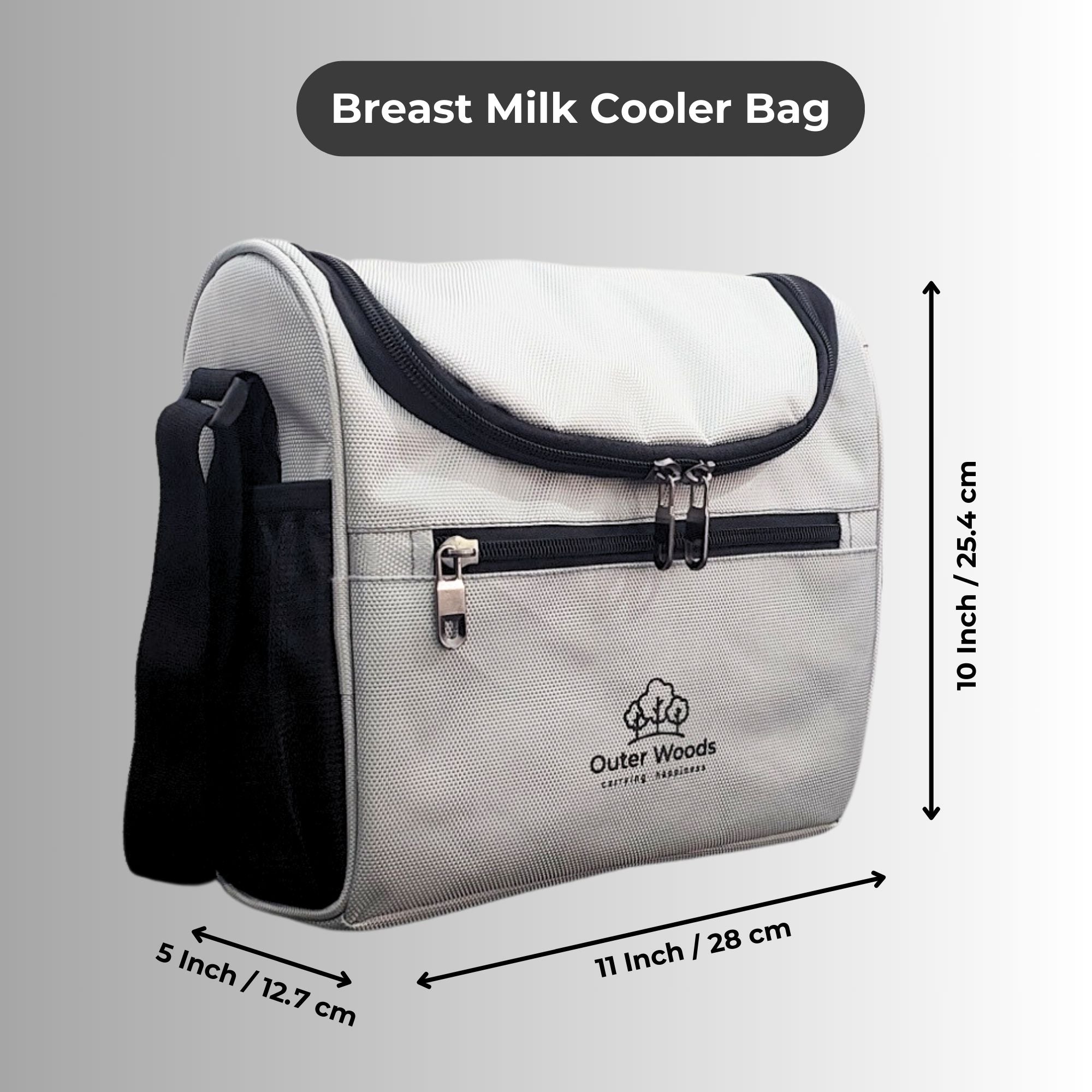 Outer Woods Insulated Breast Milk Cooler Bag with 4 Ice Gel Packs, Keeps Milk and Food Cool for 6 to 8 Hours, Thermal Insulated Baby Travel Bag
