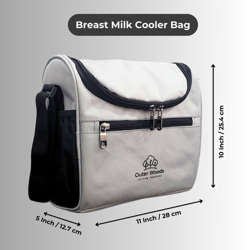 Outer Woods Insulated Breast Milk Cooler Bag with 4 Ice Gel Packs, Keeps Milk and Food Cool for 6 to 8 Hours, Thermal Insulated Baby Travel Bag