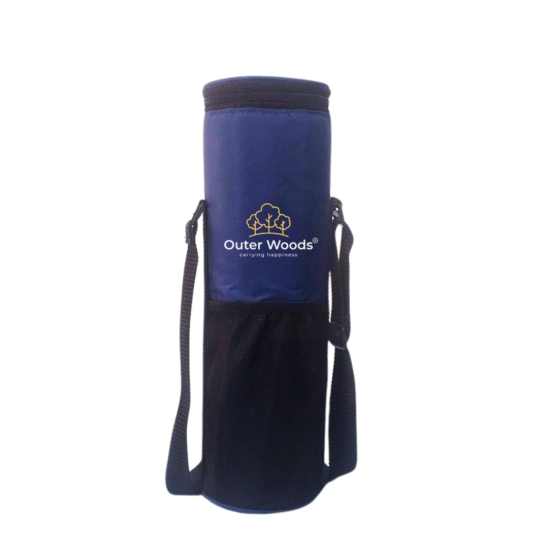 Outer Woods Insulated Cooler Bag for 1 Bottle with Adjustable Strap, Compact Wine Bottle Carrier for Travel & Outdoor, 6+ Hours Cooling, Beverage Cooler Bag