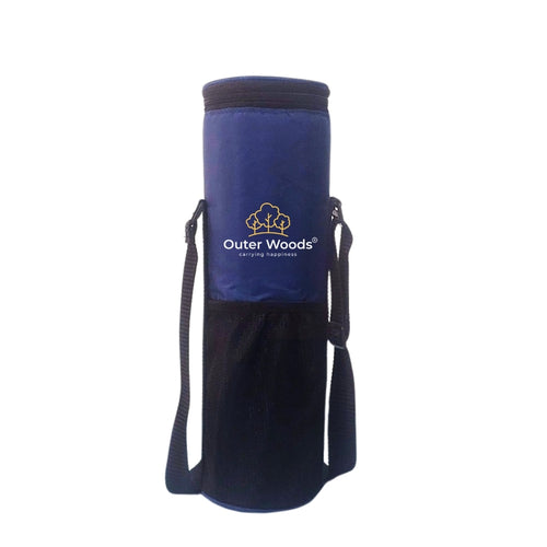 Outer Woods Insulated Cooler Bag for 1 Bottle with Adjustable Strap, Compact Wine Bottle Carrier for Travel & Outdoor, 6+ Hours Cooling, Beverage Cooler Bag