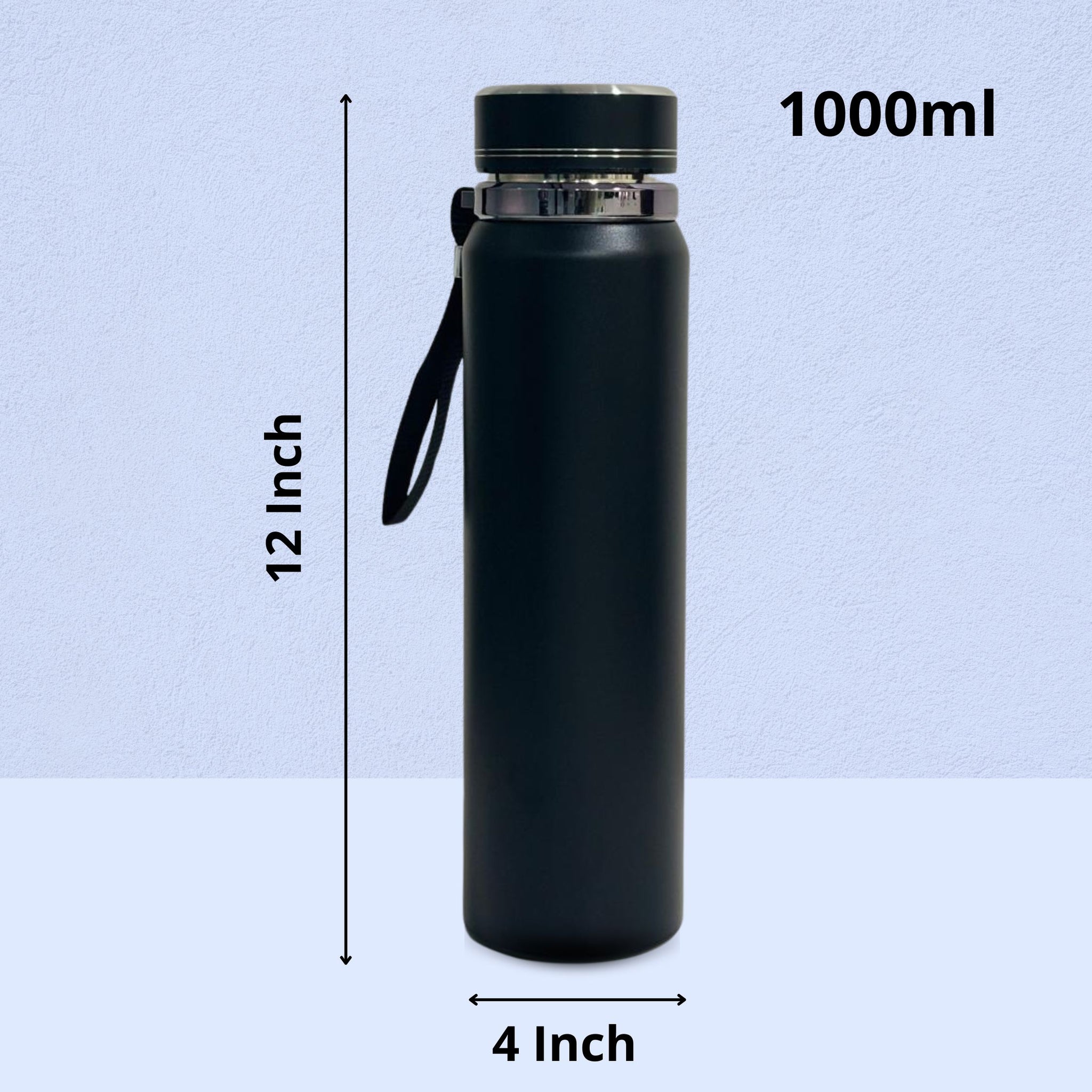 SuperGeneriX 1000ml Stainless Steel Hot & Cold Water Bottle – 1L Leakproof, Rust-Free, Durable Steel Bottle for Office, 