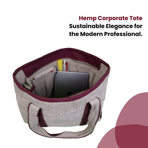 TruHemp Hemp Corporate Tote Bag– Durable Reusable Shoulder Bag for Office, Shopping, and Travel, Lightweight Large Tote with Sturdy Straps