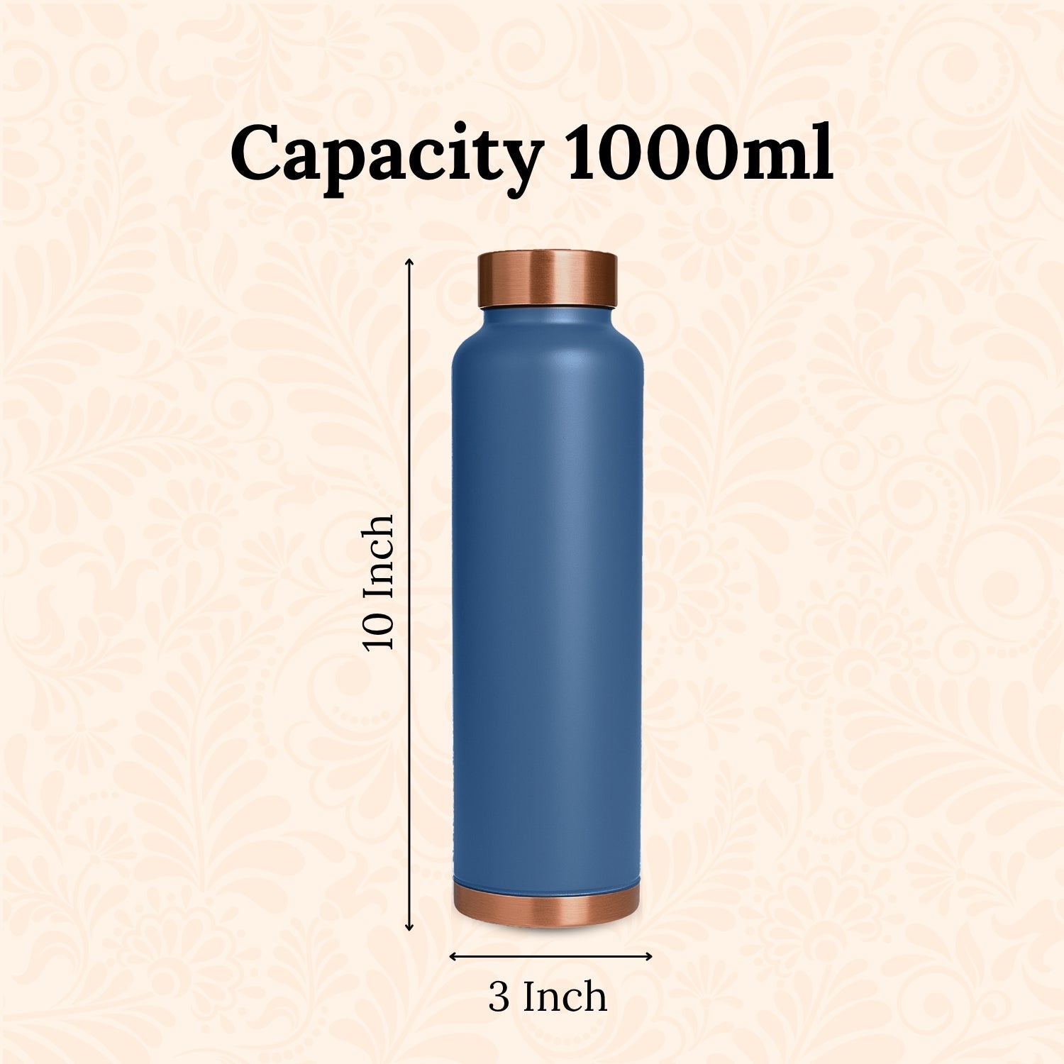 SuperGeneriX Copper Water Bottle (1 Litre), Leakproof, Pure Copper Water Bottle, Tamba Bottles, Authentic, Durable Bottl