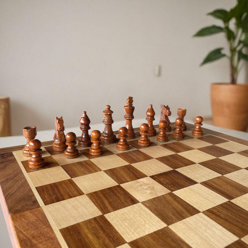 SuperGeneriX Wooden Chess Board | Handcrafted Chess Set | Magnetic Pieces | Foldable Board | Chess Board for Adults & Kids | Strategy Game | Easy to Carry | (14 Inch)