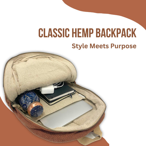TruHemp Classic Hemp Backpack– Stylish & Durable Backpack, Comfortable Adjustable Straps, Multiple Compartments, Ideal for Travel, Hiking & Daily Use