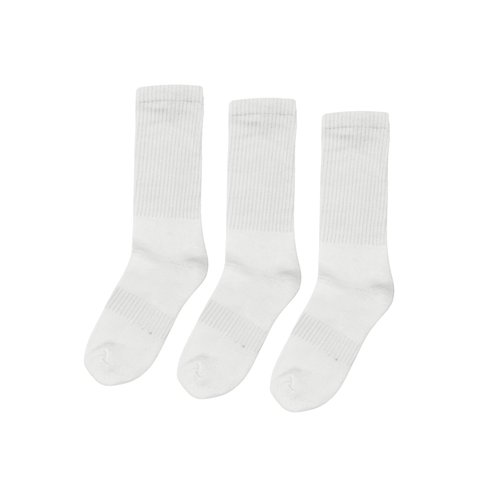 SuperGeneriX Athletic Crew Socks for Men | Crew Length Socks for Sports | Polyester Crew Length Socks | Pack of 6 (US, Alpha, One Size, Regular, Regular, 6, White)