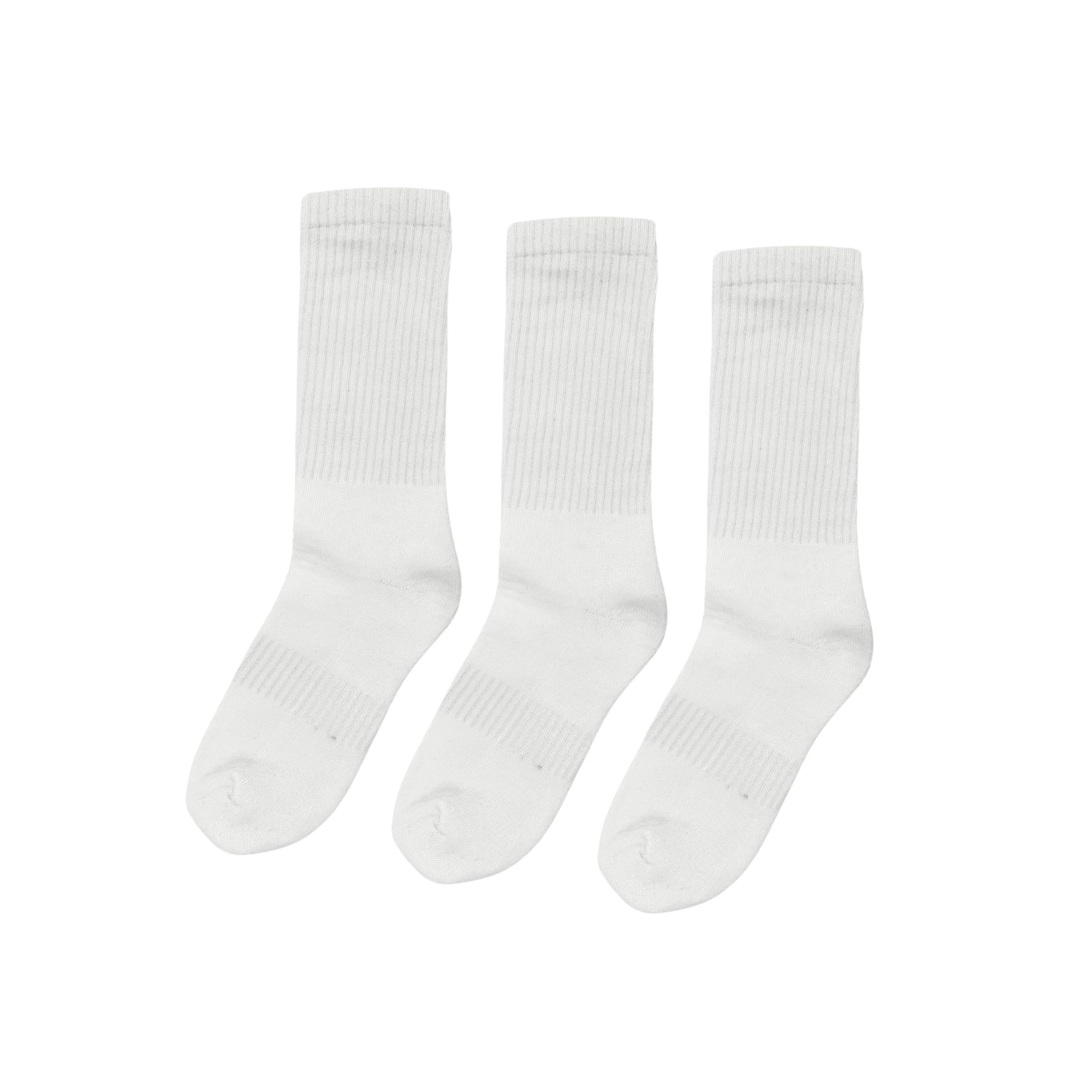 SuperGeneriX Athletic Crew Socks for Men | Crew Length Socks for Sports | Polyester Crew Length Socks | Pack of 6 (US, Alpha, One Size, Regular, Regular, 6, White)