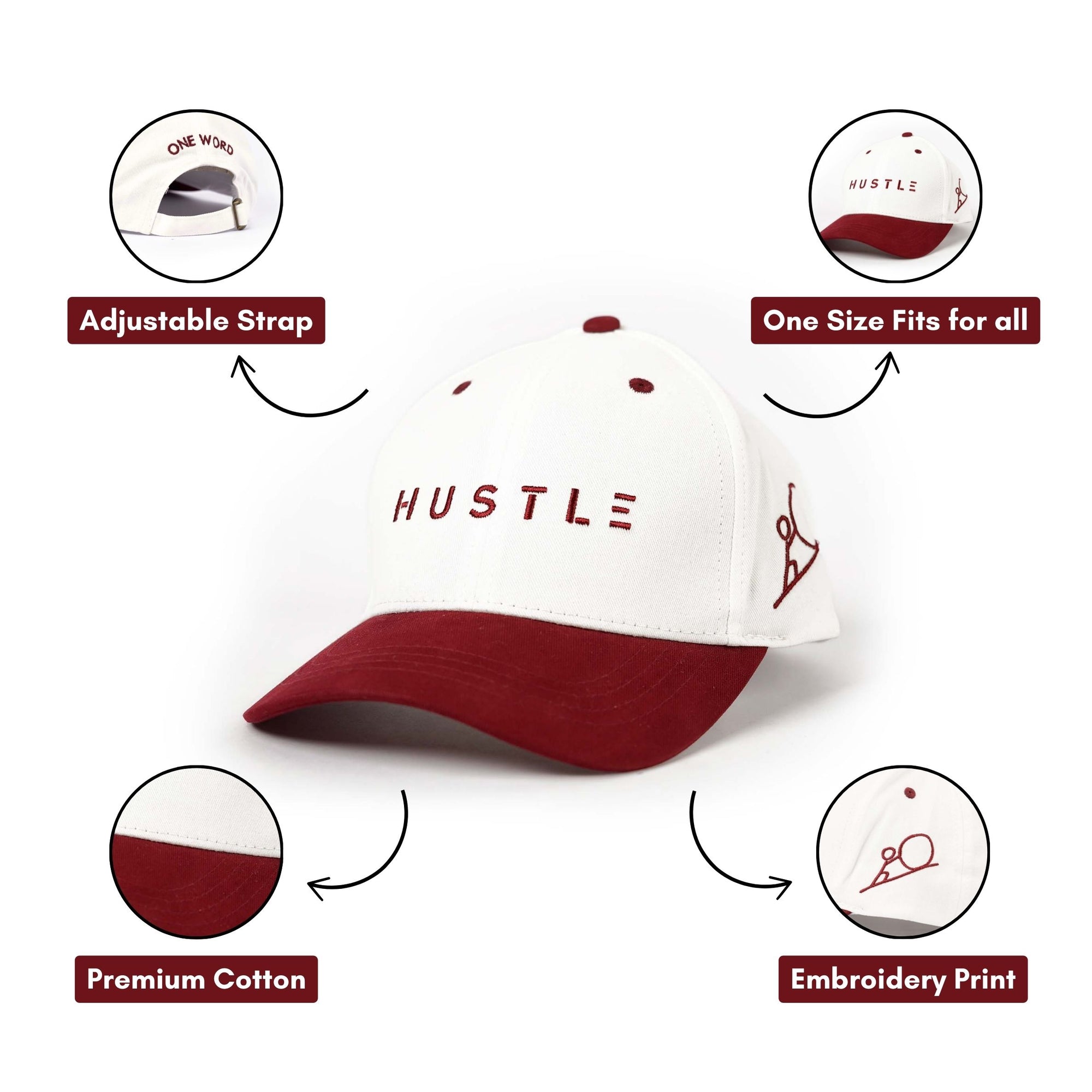 One Word Men Cotton Baseball Cap Lightweight Adjustable Hat for Golf, Running, Outdoor Activities, Work (Grey & Black)