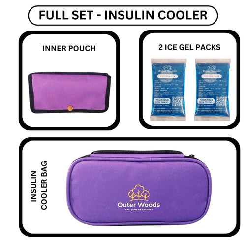 Outer Woods Insulin Cooling Travel Pouch with Two Ice Gel Packs, Cold Pack for Insulin, Insulin Carrier Bag, Keeps Insulin Safe and Cool for 6 to 8 Hours