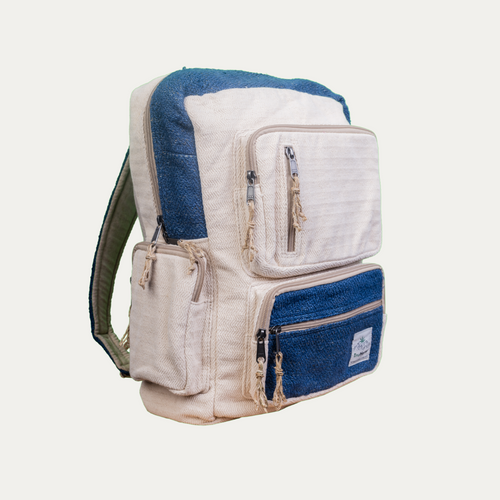 TruHemp Handmade Multi-Pocket Hemp Backpack– Durable & Spacious Backpack with Zippered Compartments, Adjustable Straps for Travel, and Outdoor Activities