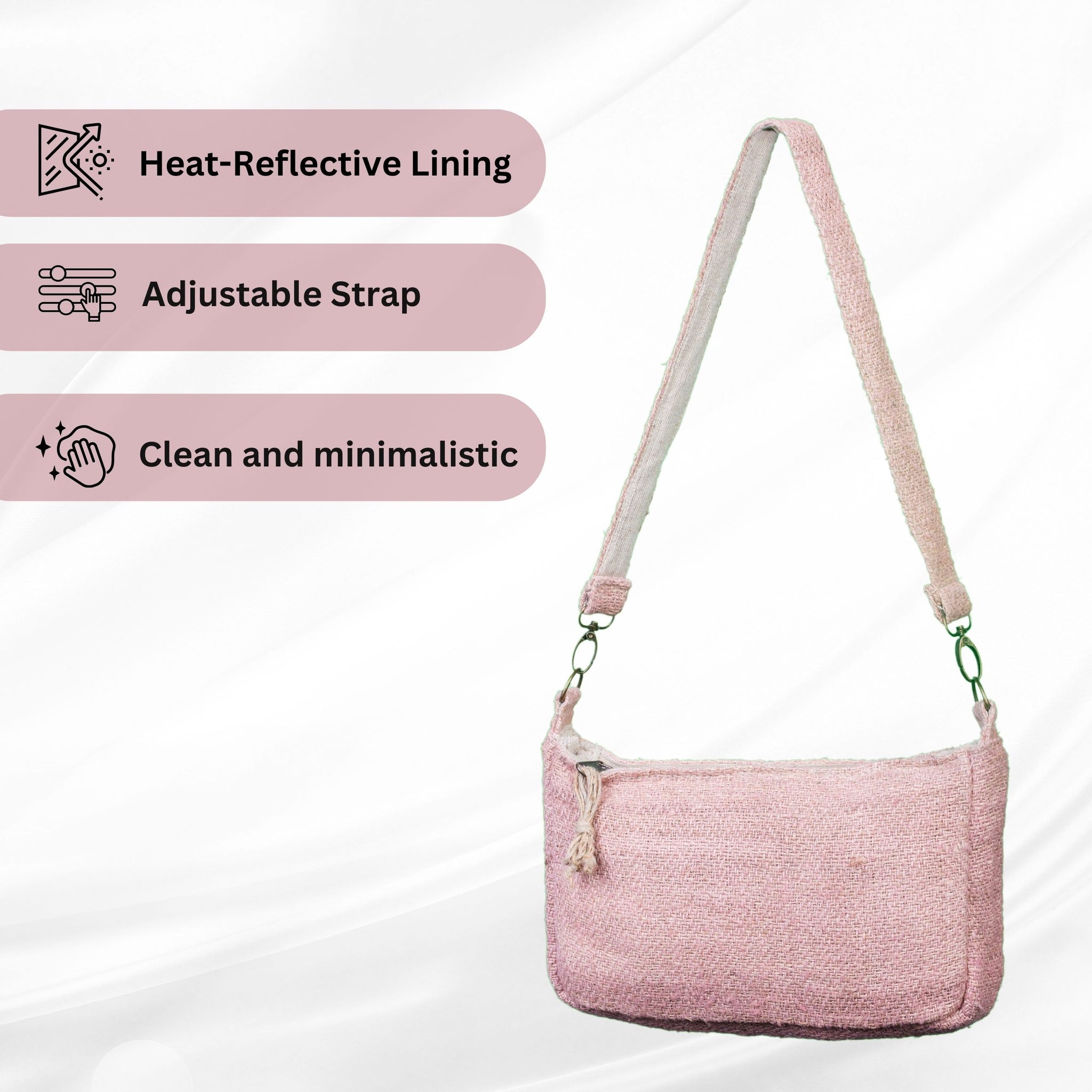 TruHemp Crossbody Bag – Stylish and Practical Shoulder Bag, Adjustable and Detachable Strap, Durable Zipper Closure