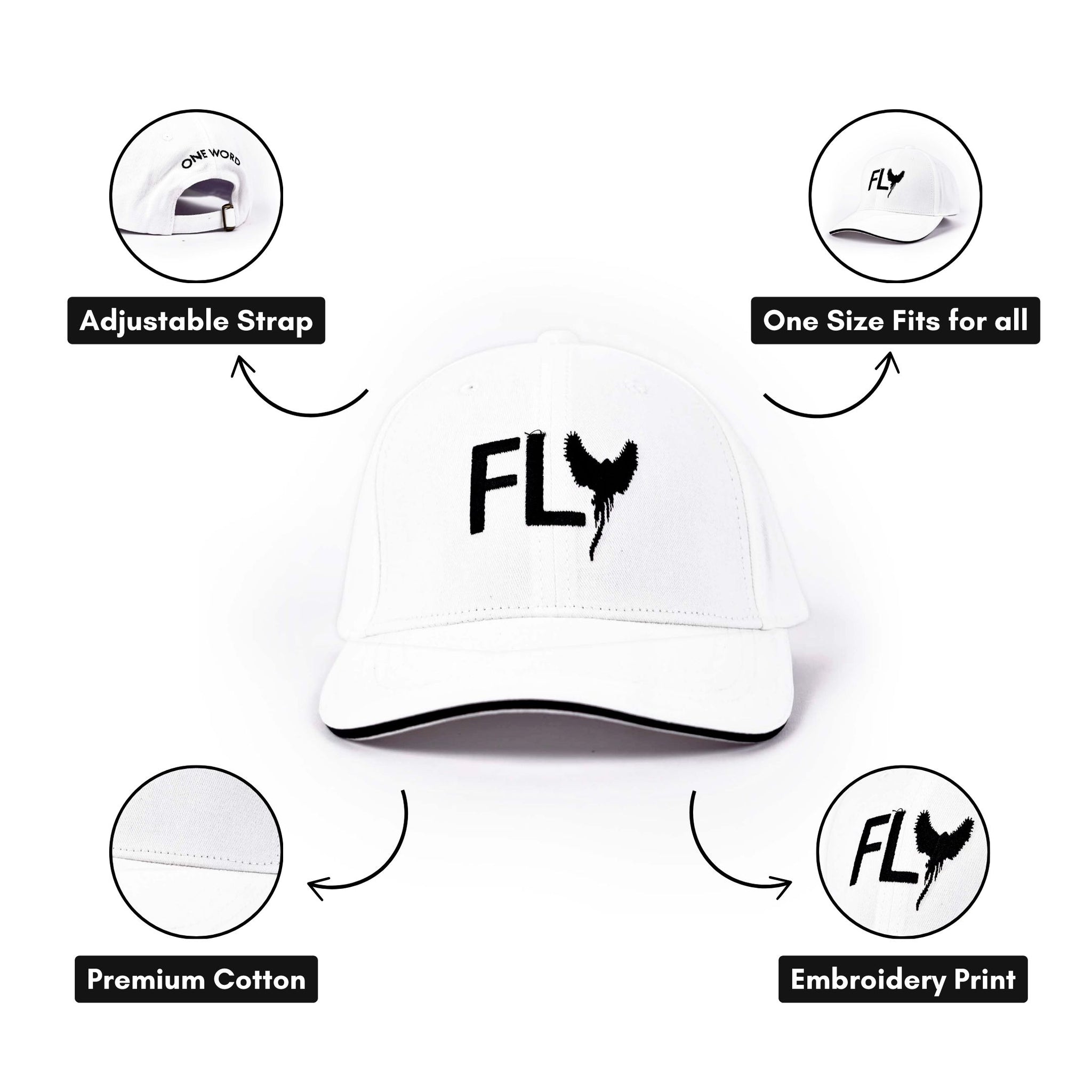 One Word Men Cotton Baseball Cap Lightweight Adjustable Hat for Golf, Running, Outdoor Activities, Work (Grey & Black)