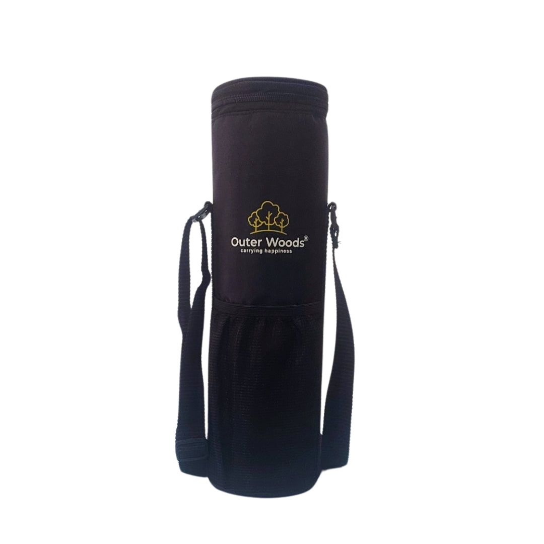 Outer Woods Insulated Cooler Bag for 1 Bottle with Adjustable Strap, Compact Wine Bottle Carrier for Travel & Outdoor, 6+ Hours Cooling, Beverage Cooler Bag