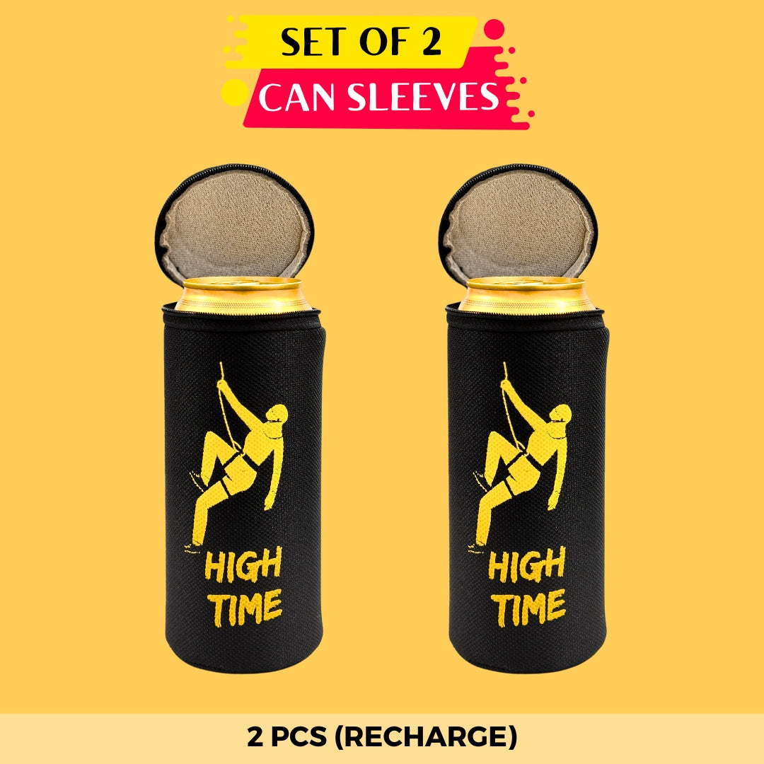 Outer Woods Insulated Beer Can Cooler Sleeve - Set of 4 | Fits 500ml Beer Can | Beer Can Cover (Coozie) with Easy Grip Band & Padded Fabric