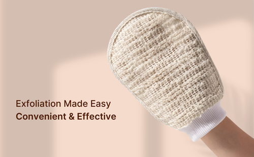 SuperGeneriX Ramie Bath Loofah & Mitt Set for Bathing (Pack of 2), Bathing Scrubber, Made of 100% Natural Ramie Fibre for Removing Dead Skin, Skin Scrubbing & Body Care (Set of 2)