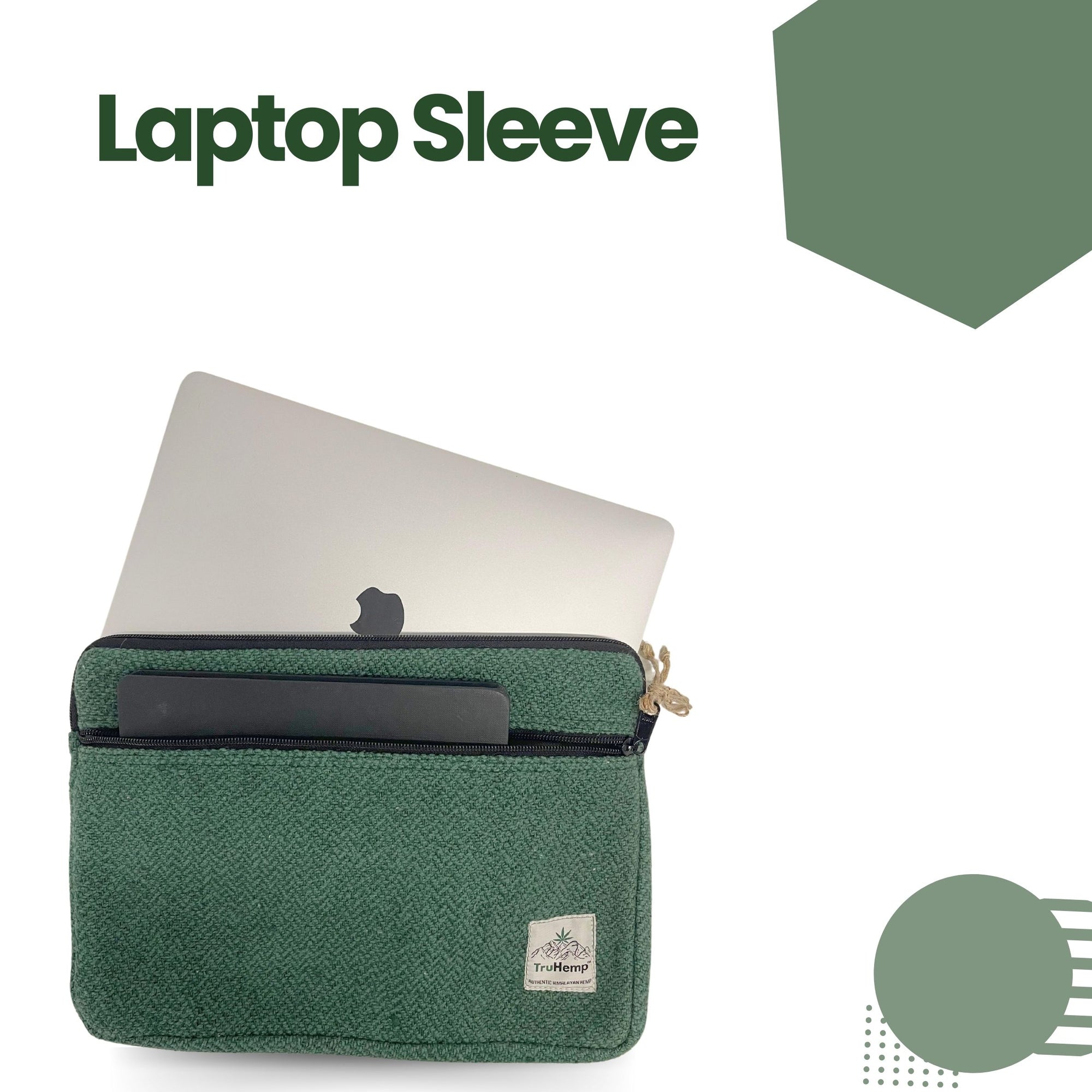 TruHemp Laptop Sleeve – Durable 14-Inch Laptop Cover with Zipper, Lightweight Water-Resistant Case for Travel & Work