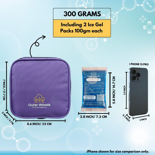 Outer Woods Nylon Insulin Cooling Travel Bag with Two Ice Gel Packs, Keeps Insulin Cool and Safe for 6 to 8 Hours, Insulin Cooler Travel Pouch