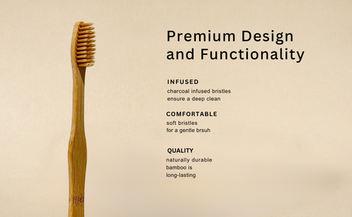 SuperGeneriX Wooden ToothBrush Set, Charcoal, Neem and Bamboo ToothBrushes,100% Environment Friendly, Ultra-Soft Bristles (4 Pieces)