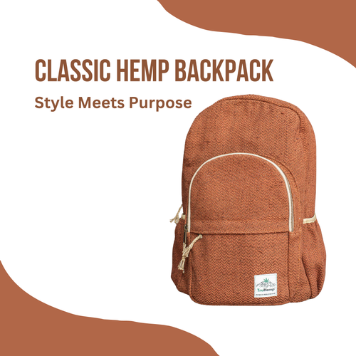 TruHemp Classic Hemp Backpack– Stylish & Durable Backpack, Comfortable Adjustable Straps, Multiple Compartments, Ideal for Travel, Hiking & Daily Use
