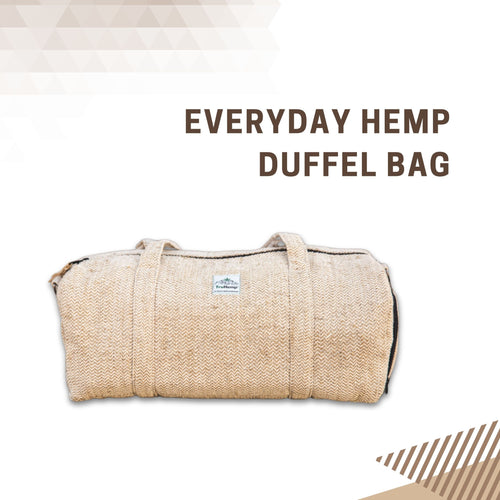 TruHemp Hemp Duffle Bag– Natural Travel Gym Bag with Shoe Compartment, Durable 30L Capacity with Dual YKK Zippered Sections