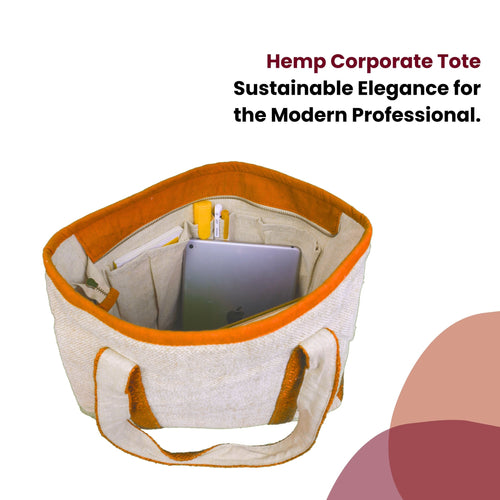 TruHemp Hemp Corporate Tote Bag– Durable Reusable Shoulder Bag for Office, Shopping, and Travel, Lightweight Large Tote with Sturdy Straps