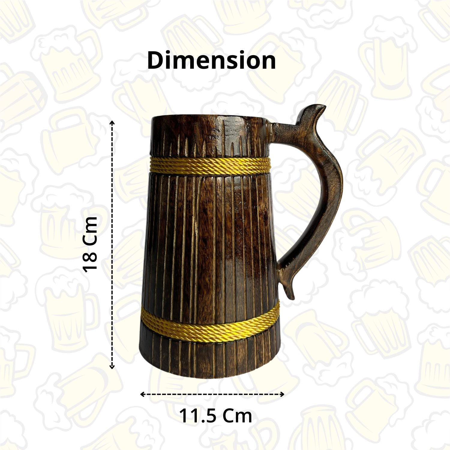 SuperGeneriX Beer Mug | Wooden Beer Mug | Craft Beer Mug | Barrel Shaped Jumbo Mug | Natural Beer Mug | Unique Beer Mug (Light Brown)