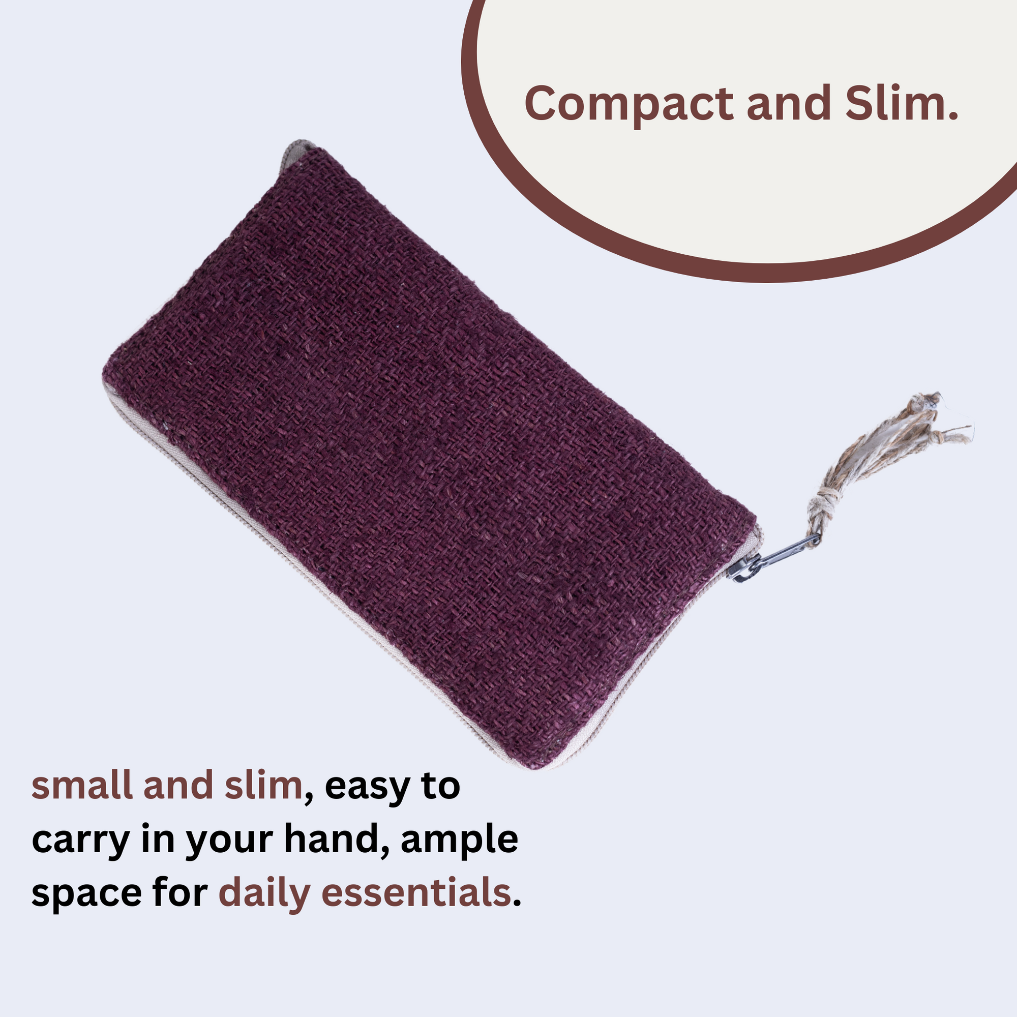 TruHemp Maya Hemp Clutch Wallet, Compact and Lightweight with Multiple Card Slots– Stylish and Durable Travel Purse for Women