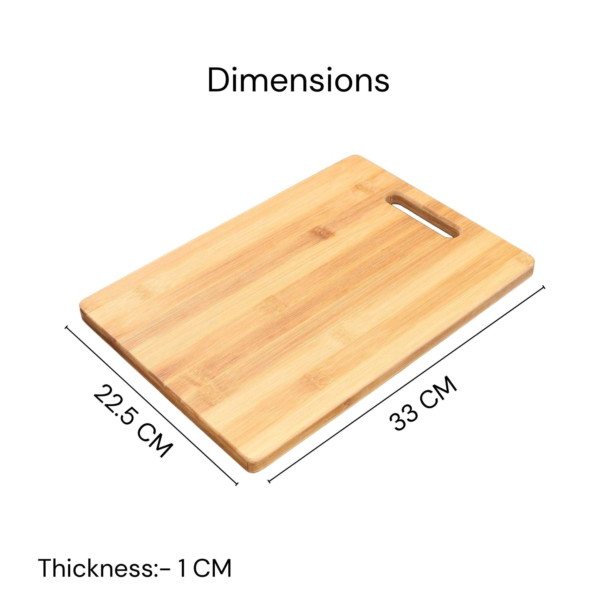 SuperGeneriX Chopping Board for Kitchen Use for Vegetables & Fruits, Eco-Friendly Bamboo Wood, Anti-Microbial, Durable a