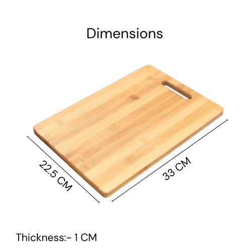 SuperGeneriX Chopping Board for Kitchen Use for Vegetables & Fruits, Eco-Friendly Bamboo Wood, Anti-Microbial, Durable and Easy to Clean, Large (22.5 x 33 cms), Brown
