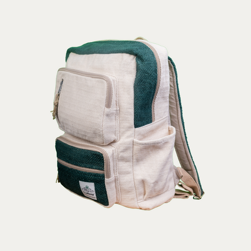 TruHemp Handmade Multi-Pocket Hemp Backpack– Durable & Spacious Backpack with Zippered Compartments, Adjustable Straps for Travel, and Outdoor Activities