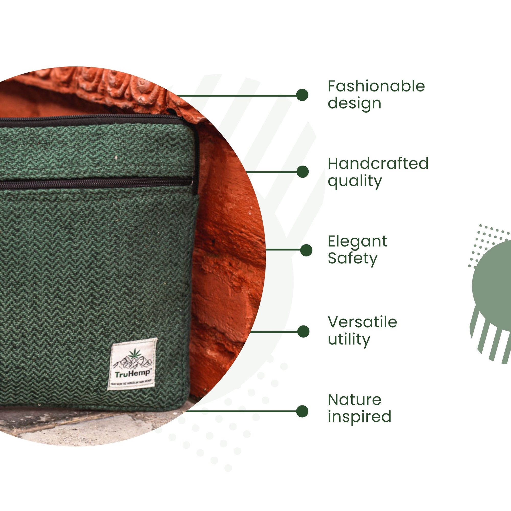 TruHemp Laptop Sleeve – Durable 14-Inch Laptop Cover with Zipper, Lightweight Water-Resistant Case for Travel & Work