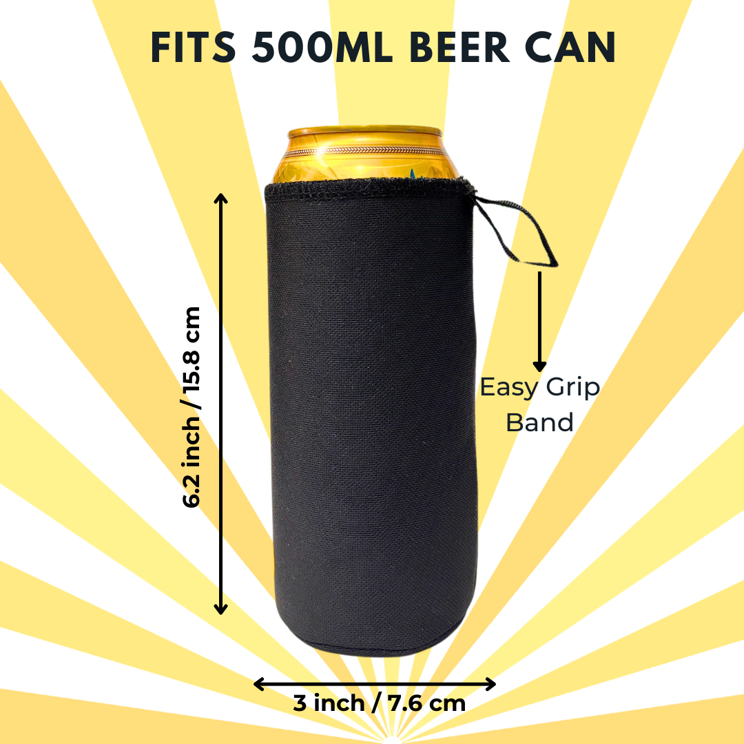 Outer Woods Insulated Beer Can Cooler Sleeve - Set of 4 | Fits 500ml Beer Can | Beer Can Cover (Coozie) with Easy Grip Band & Padded Fabric