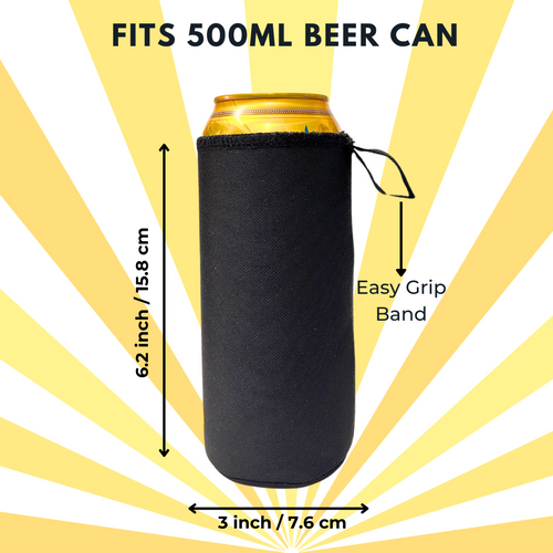 Outer Woods Insulated Beer Can Cooler Sleeve - Set of 4 | Fits 500ml Beer Can | Beer Can Cover (Coozie) with Easy Grip Band & Padded Fabric