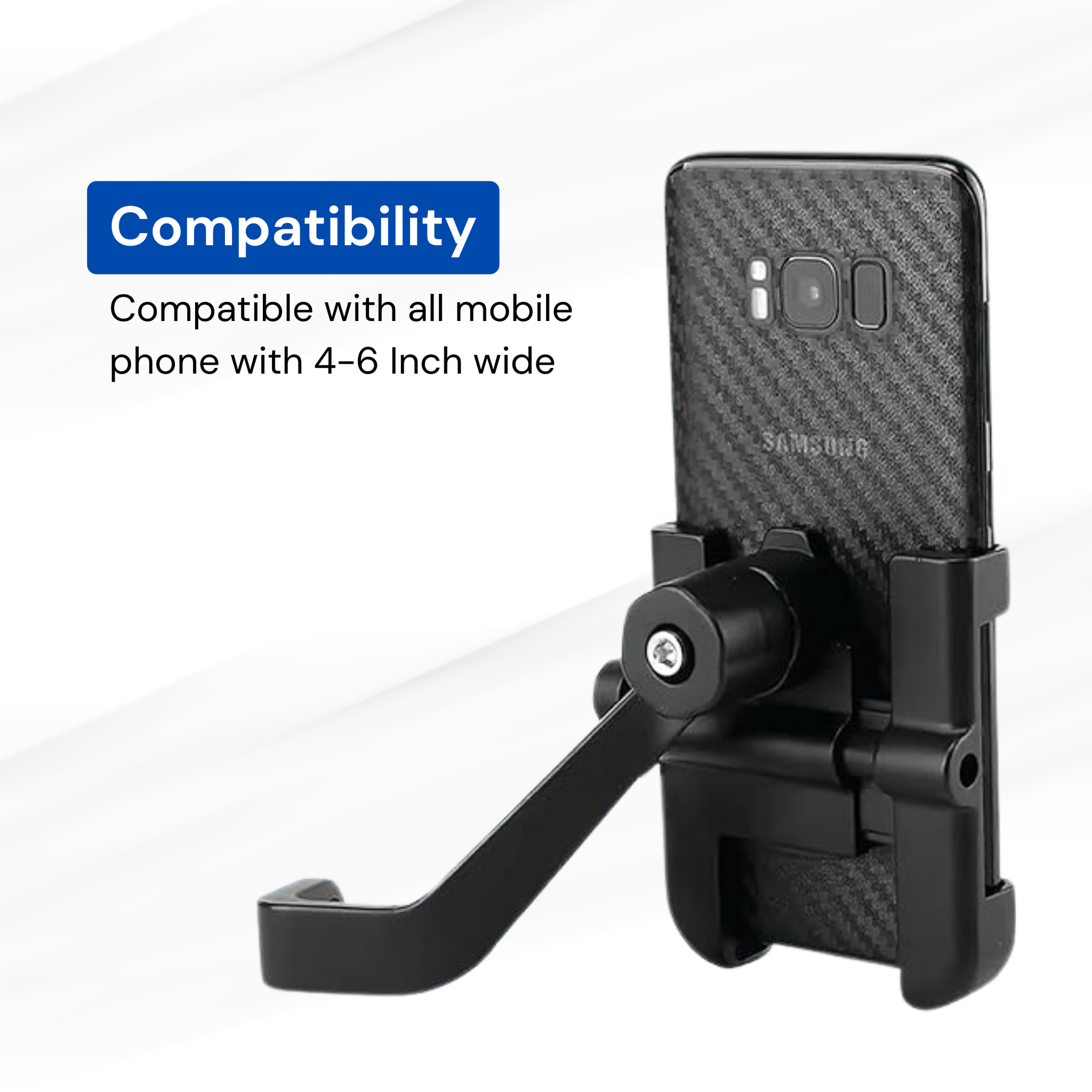 SuperGeneriX C-2 Bike Mobile Holder with 360-Degree Rotation Universal Bike Phone Mount for 3.5-6.5 Inch Devices Motorcy