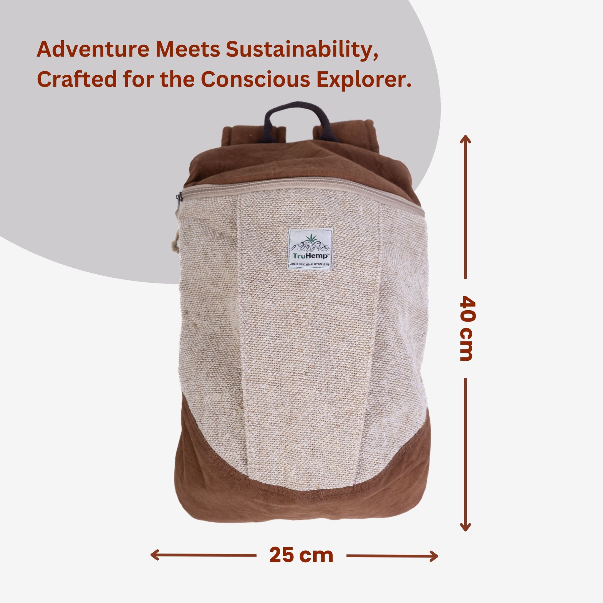 TruHemp Handcrafted Hemp Backpack– Spacious & Durable Backpack with Cotton Lining, Ideal for Everyday Use, Travel, and Work