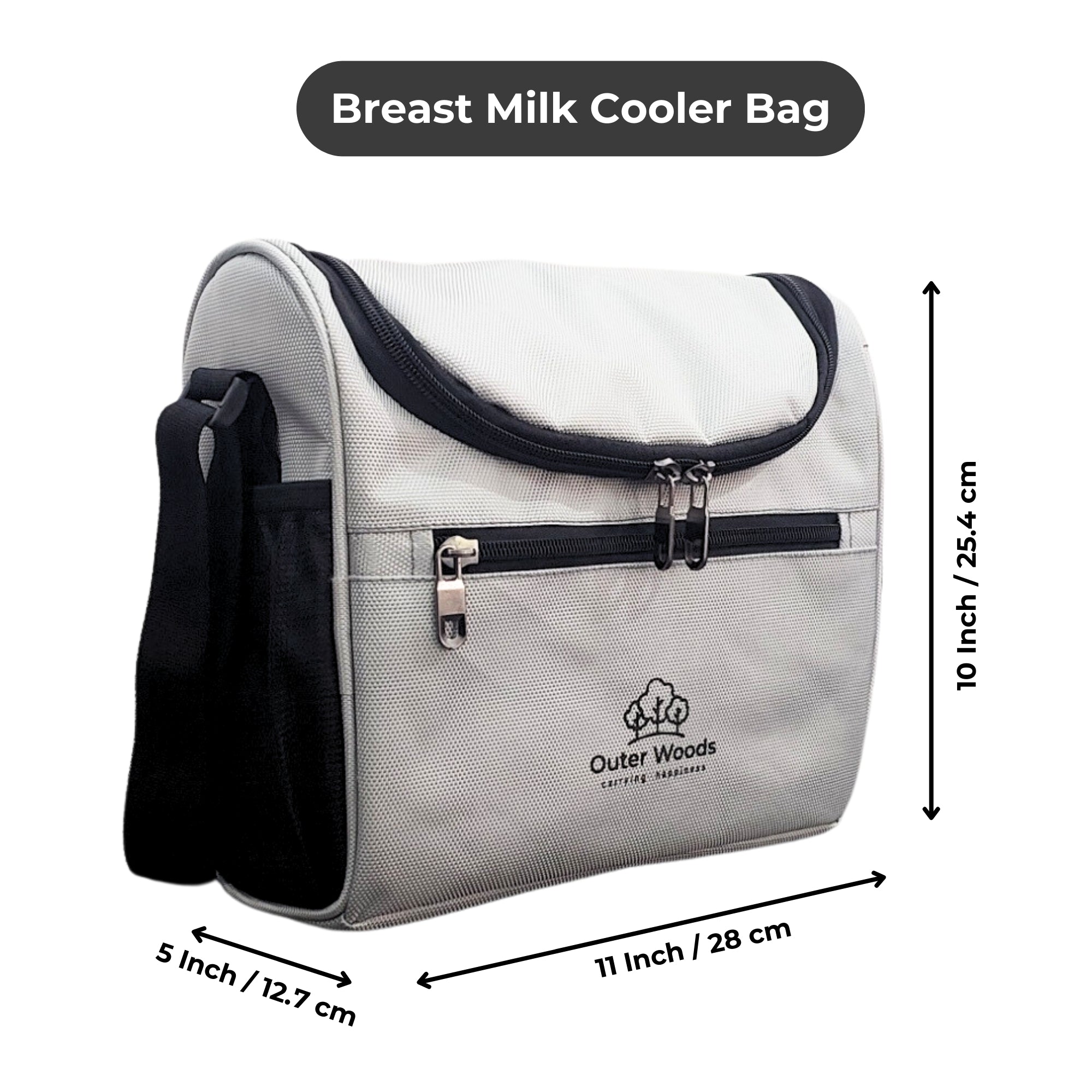 Outer Woods Insulated Breast Milk Cooler Bag with 4 Ice Gel Packs, Keeps Milk and Food Cool for 6 to 8 Hours, Thermal Insulated Baby Travel Bag