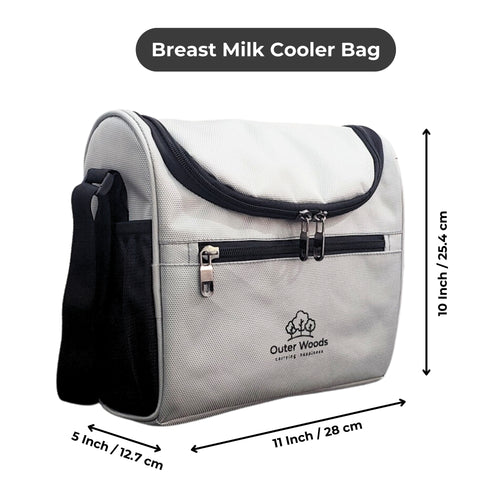 Outer Woods Insulated Breast Milk Cooler Bag with 4 Ice Gel Packs, Keeps Milk and Food Cool for 6 to 8 Hours, Thermal Insulated Baby Travel Bag