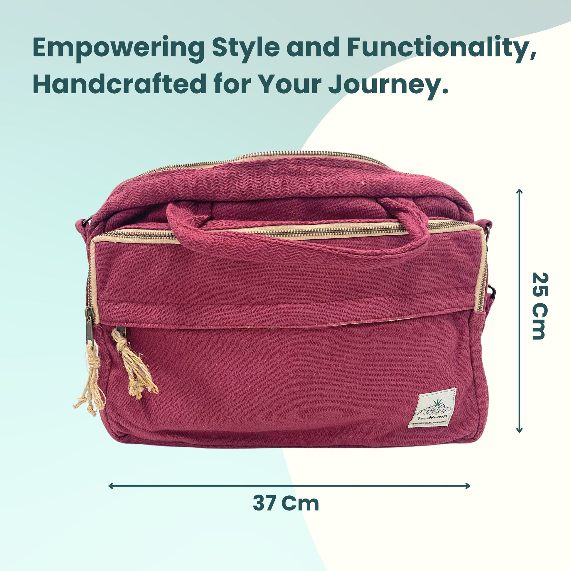 TruHemp Handmade Hemp Side Bag with Cotton Blend– Durable and Stylish Crossbody Messenger Bag with Adjustable Strap