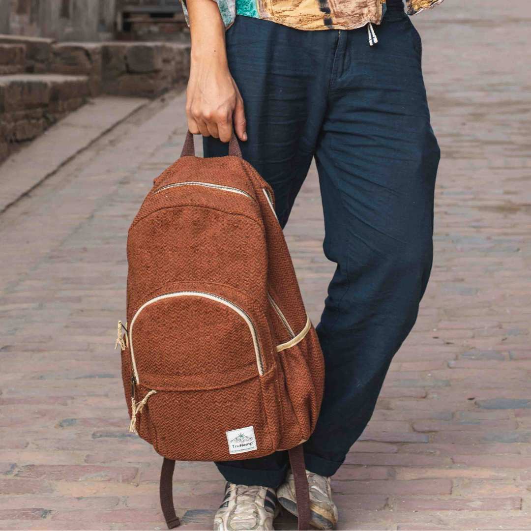 TruHemp Classic Hemp Backpack– Stylish & Durable Backpack, Comfortable Adjustable Straps, Multiple Compartments, Ideal for Travel, Hiking & Daily Use