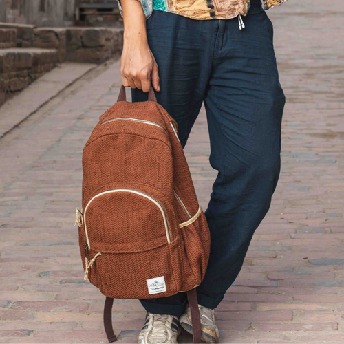 TruHemp Classic Hemp Backpack– Stylish & Durable Backpack, Comfortable Adjustable Straps, Multiple Compartments, Ideal for Travel, Hiking & Daily Use
