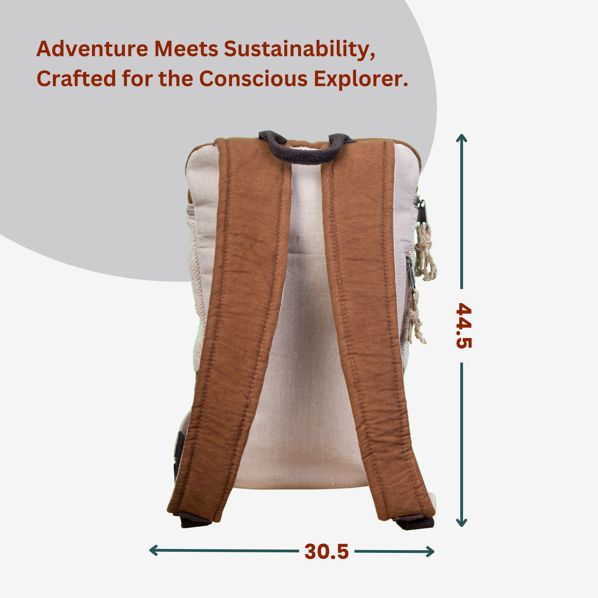 TruHemp Handcrafted Hemp Backpack– Spacious & Durable Backpack with Cotton Lining, Ideal for Everyday Use, Travel, and Work