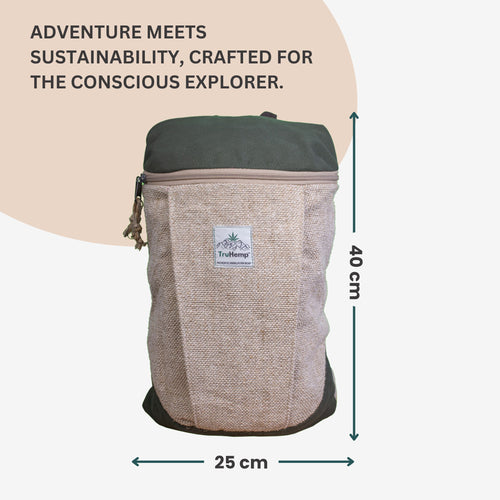 TruHemp Handcrafted Hemp Backpack– Spacious & Durable Backpack with Cotton Lining, Ideal for Everyday Use, Travel, and Work