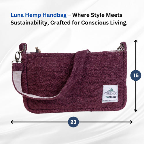 TruHemp Crossbody Bag – Stylish and Practical Shoulder Bag, Adjustable and Detachable Strap, Durable Zipper Closure