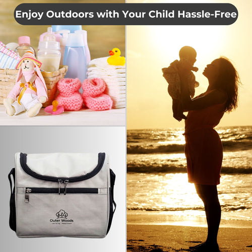Outer Woods Insulated Breast Milk Cooler Bag with 4 Ice Gel Packs, Keeps Milk and Food Cool for 6 to 8 Hours, Thermal Insulated Baby Travel Bag