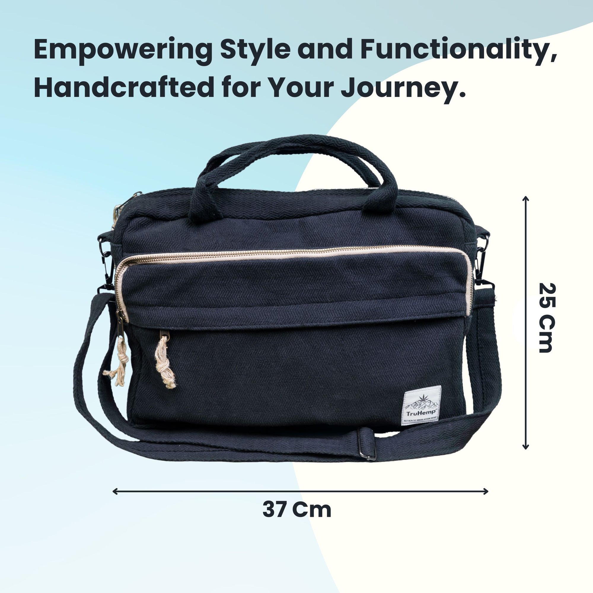 TruHemp Handmade Hemp Side Bag with Cotton Blend– Durable and Stylish Crossbody Messenger Bag with Adjustable Strap
