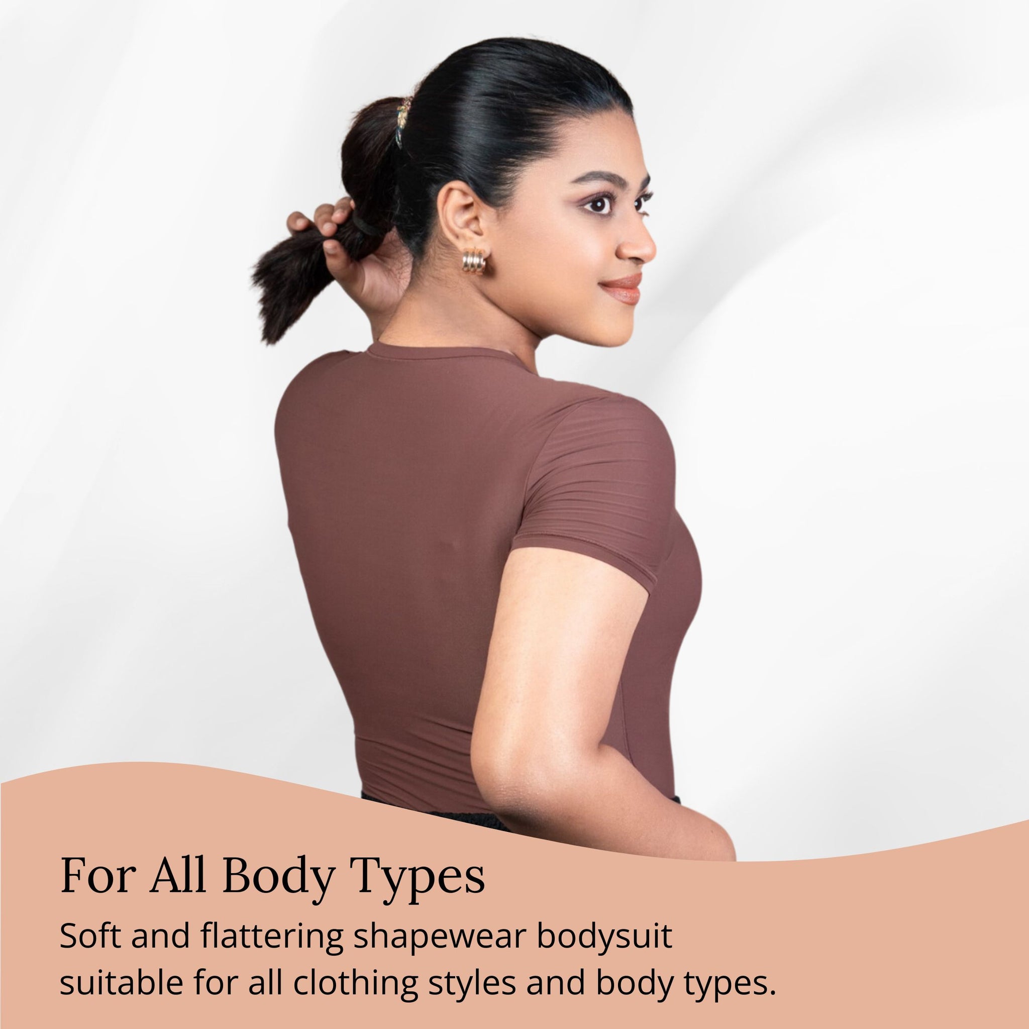 Sculpting Stretchable Body Suit for Women Short Sleeve Round Neck Body Suit Breathable & Comfortable
