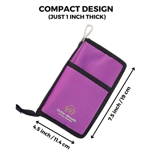 Outer Woods Nylon Insulin Cooling Wallet, Includes Two Ice Gel Packs, Black, Insulin Travel Pouch, Insulin Cooling Case