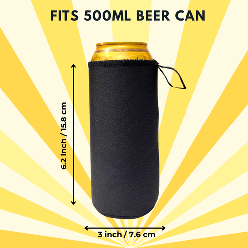 Outer Woods Insulated Beer Can Cooler Sleeve - Set of 4 | Fits 500ml Beer Can | Beer Can Cover (Coozie) with Easy Grip Band & Padded Fabric