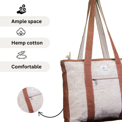 TruHemp Hemp Corporate Tote Bag– Durable Reusable Shoulder Bag for Office, Shopping, and Travel, Lightweight Large Tote with Sturdy Straps