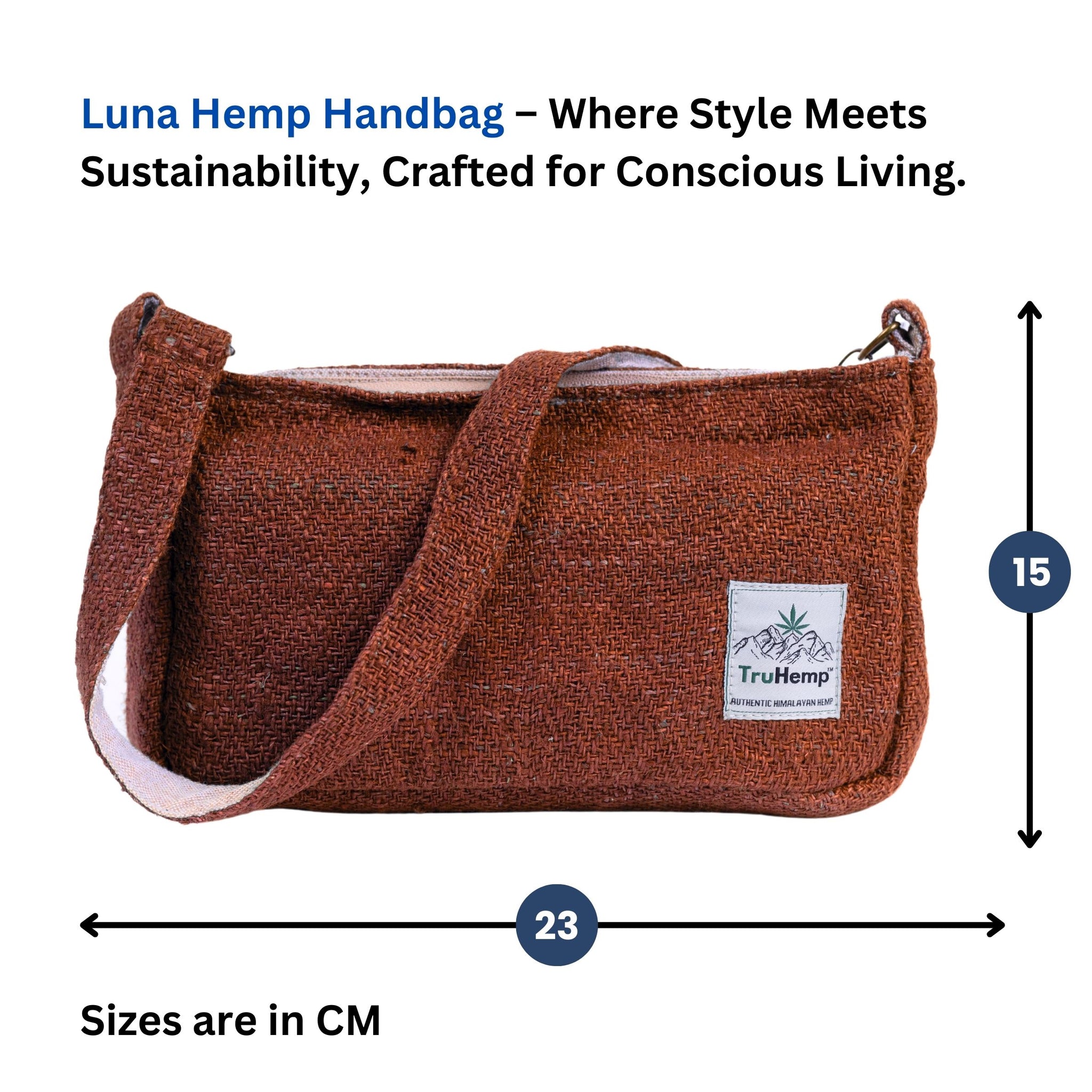 TruHemp Crossbody Bag – Stylish and Practical Shoulder Bag, Adjustable and Detachable Strap, Durable Zipper Closure